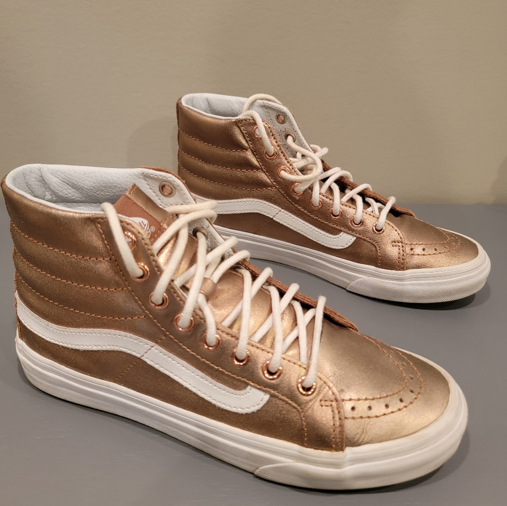 Gold Vans Sk8 High